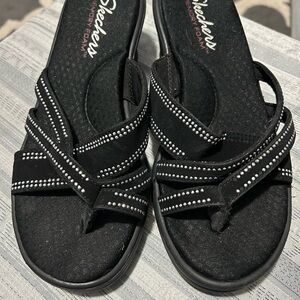 Skechers Women's Black Rhinestone Sandals